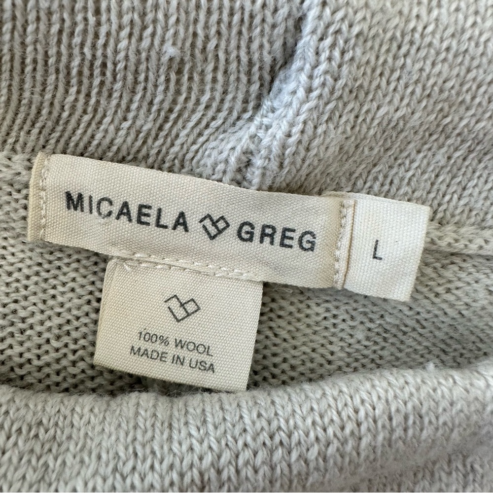 Micaela Greg Wool Tapered Sweatpants Size Large Cream - Picture 4 of 11